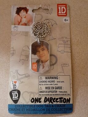 🧯💨RARE 1D ONE Direction Harry Styles Photo Collectible Dog Tag Chain Wish